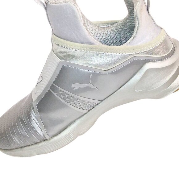 WOMEN'S PUMA SNEAKERS SILVER METALLIC ENZO ETYLE W/ SOFT SOLE | SIZE 8 - Picture 4 of 6